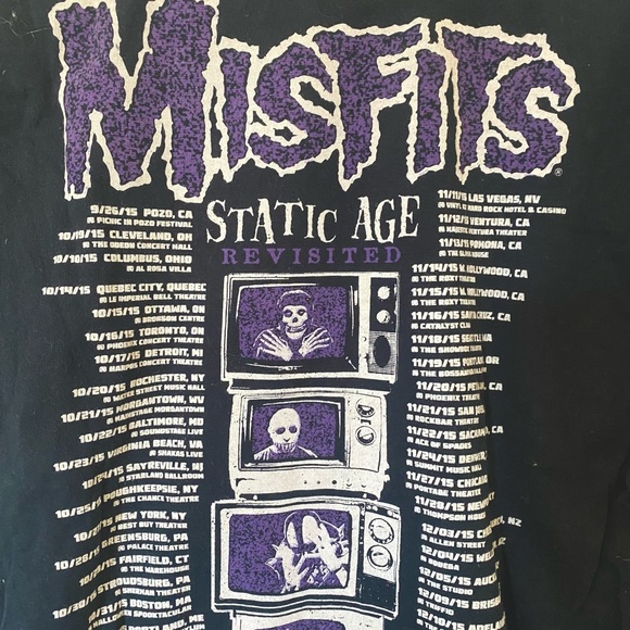 Misfits Static Age Revisited Tour Tee 2015 Size M - Picture 4 of 5